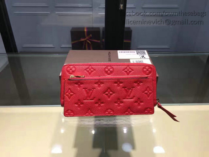 Louis Vuitton Monogram Empreinte Clemence Wallet Cherry M60171