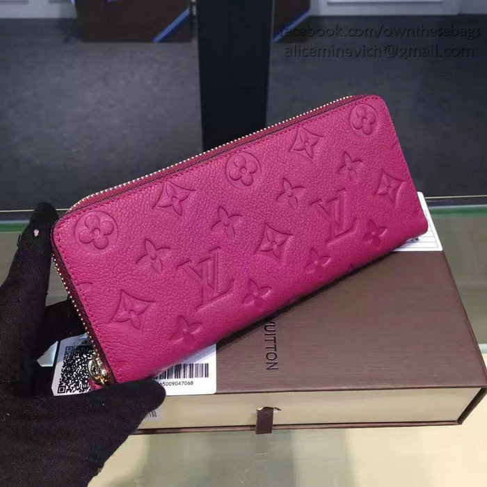 Louis Vuitton Monogram Empreinte Clemence Wallet Fuchsia M60171