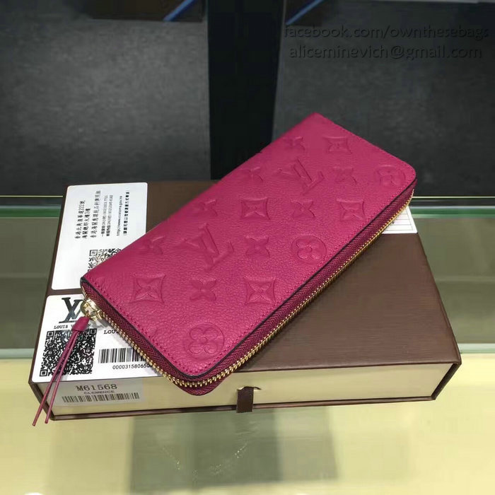 Louis Vuitton Monogram Empreinte Clemence Wallet Fuchsia M60171