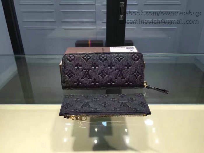 Louis Vuitton Monogram Empreinte Clemence Wallet Noir M60171