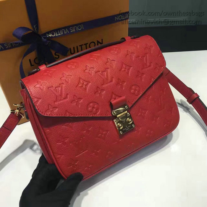 Louis Vuitton Monogram Empreinte Pochette Metis Red M40780