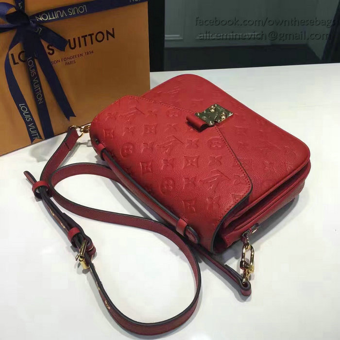 Louis Vuitton Monogram Empreinte Pochette Metis Red M40780