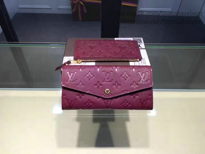 Louis Vuitton Monogram Empreinte Wallet Burgundy M60565