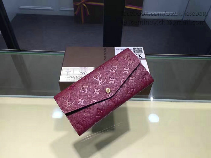 Louis Vuitton Monogram Empreinte Wallet Burgundy M60565