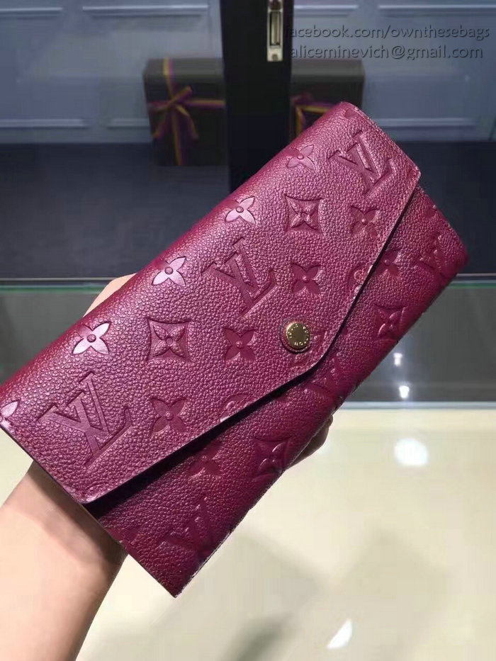 Louis Vuitton Monogram Empreinte Wallet Burgundy M60565