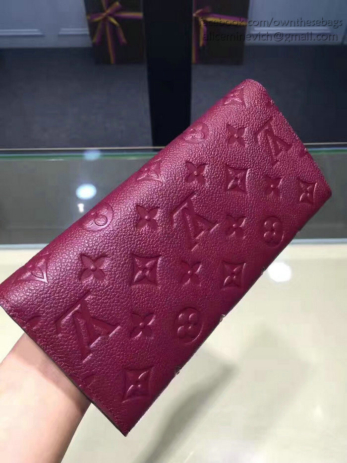 Louis Vuitton Monogram Empreinte Wallet Burgundy M60565