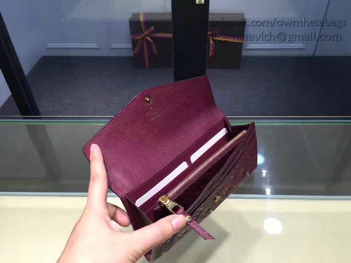 Louis Vuitton Monogram Empreinte Wallet Burgundy M60565