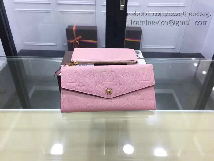 Louis Vuitton Monogram Empreinte Wallet Pink M60565