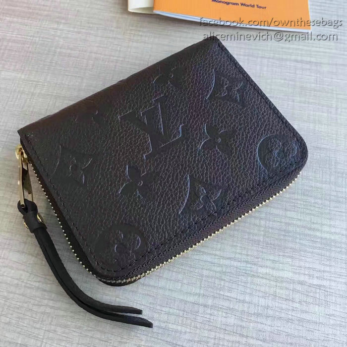 Louis Vuitton Monogram Empreinte Zippy Coin Purse Noir M60067