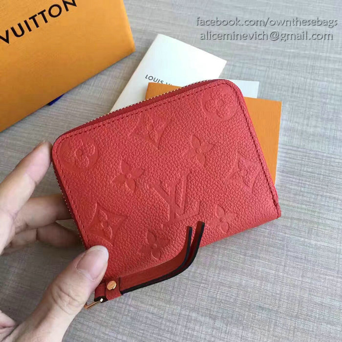 Louis Vuitton Monogram Empreinte Zippy Coin Purse Red M60067