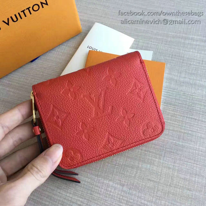 Louis Vuitton Monogram Empreinte Zippy Coin Purse Red M60067