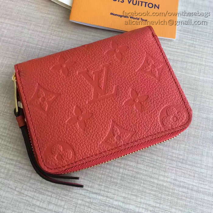 Louis Vuitton Monogram Empreinte Zippy Coin Purse Red M60067