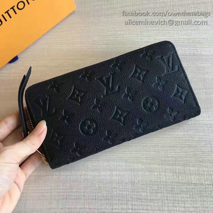 Louis Vuitton Monogram Empreinte Zippy Wallet Noir M60549