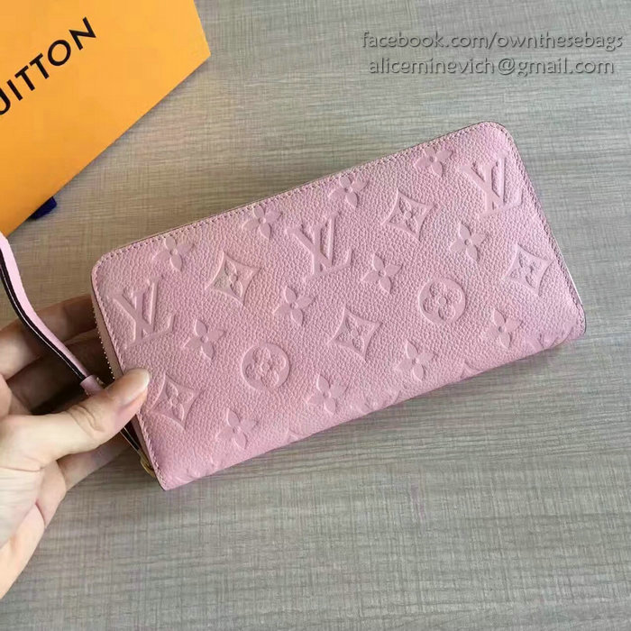 Louis Vuitton Monogram Empreinte Zippy Wallet Pink M60549