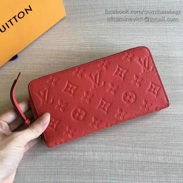 Louis Vuitton Monogram Empreinte Zippy Wallet Red M60549