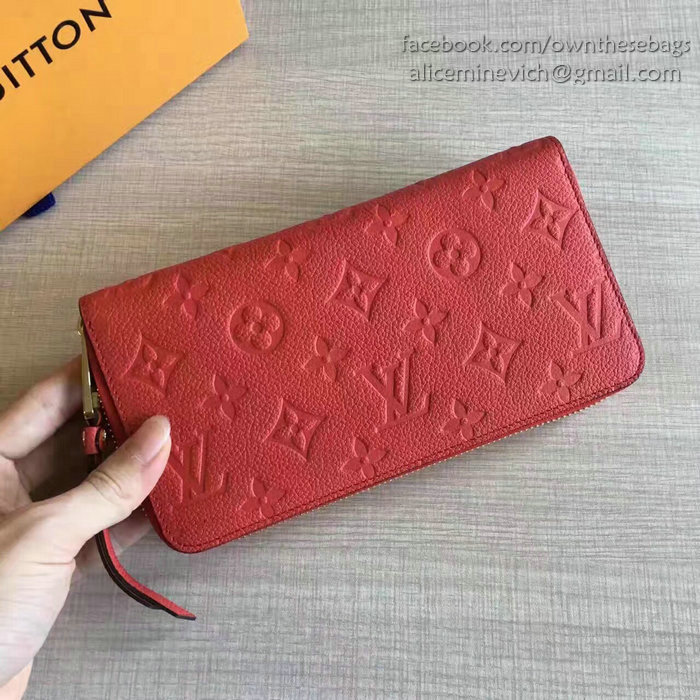 Louis Vuitton Monogram Empreinte Zippy Wallet Red M60549