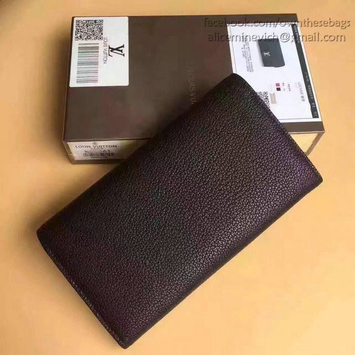 Louis Vuitton Soft Calf Leather Lockme Wallet Noir M60862