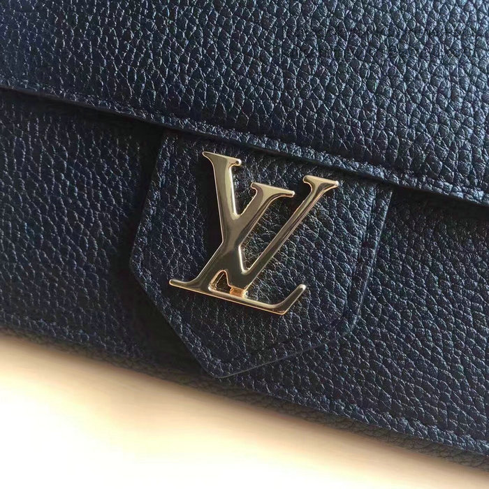 Louis Vuitton Soft Calf Leather Lockme Wallet Noir M60862