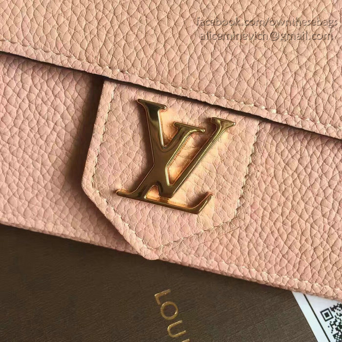 Louis Vuitton Soft Calf Leather Lockme Wallet Pink M60862