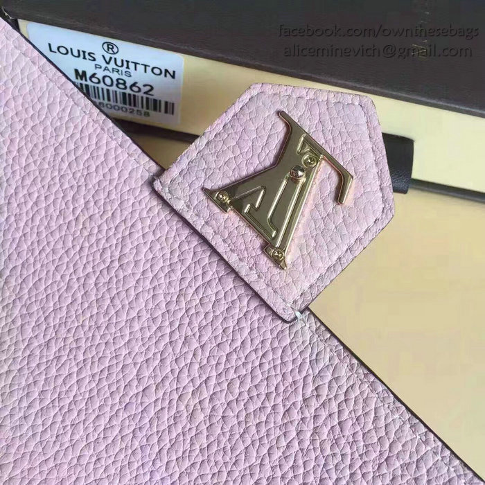 Louis Vuitton Soft Calf Leather Lockme Wallet Pink M60862