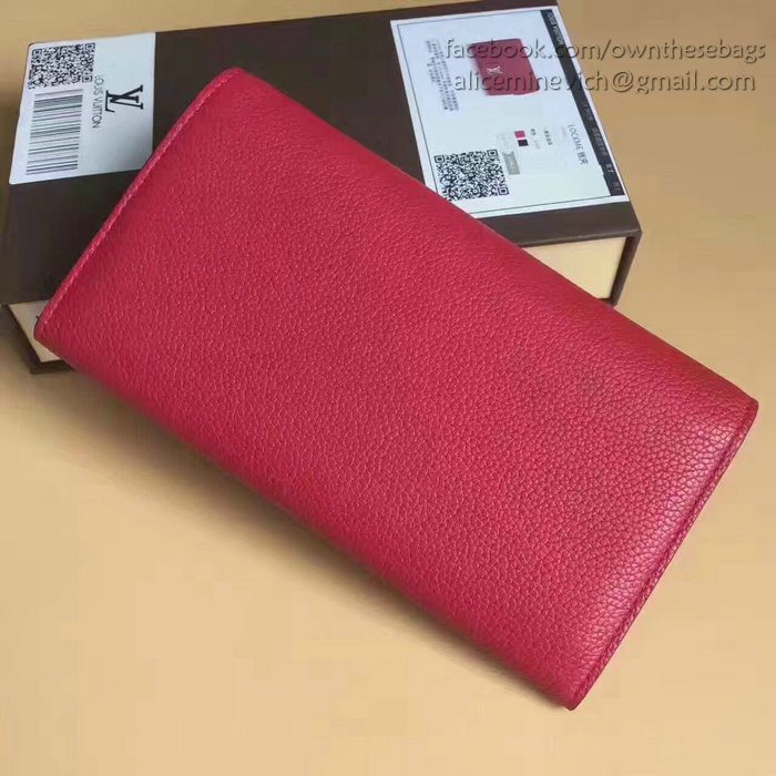 Louis Vuitton Soft Calf Leather Lockme Wallet Red M60862