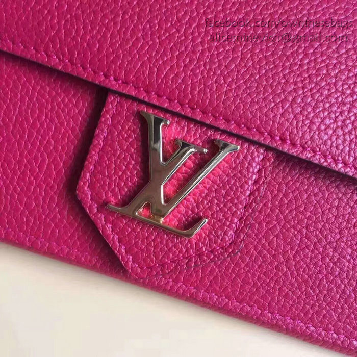 Louis Vuitton Soft Calf Leather Lockme Wallet Red M60862