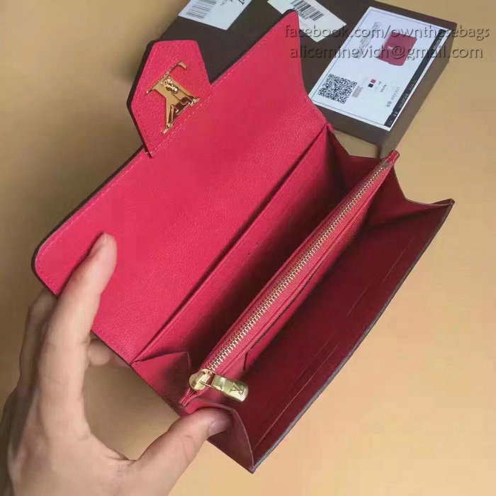 Louis Vuitton Soft Calf Leather Lockme Wallet Red M60862