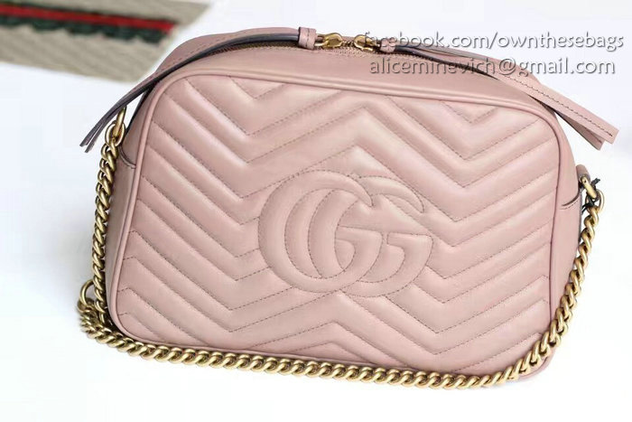 Gucci GG Marmont Matelasse Shoulder Bag Light Pink 443499