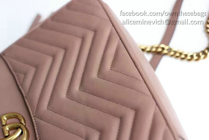 Gucci GG Marmont Matelasse Shoulder Bag Light Pink 443499