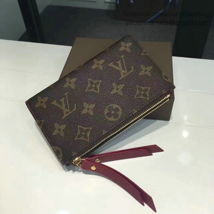 Louis Vuitton Monogram Canvas Adele Compact Wallet Burgundy M61271