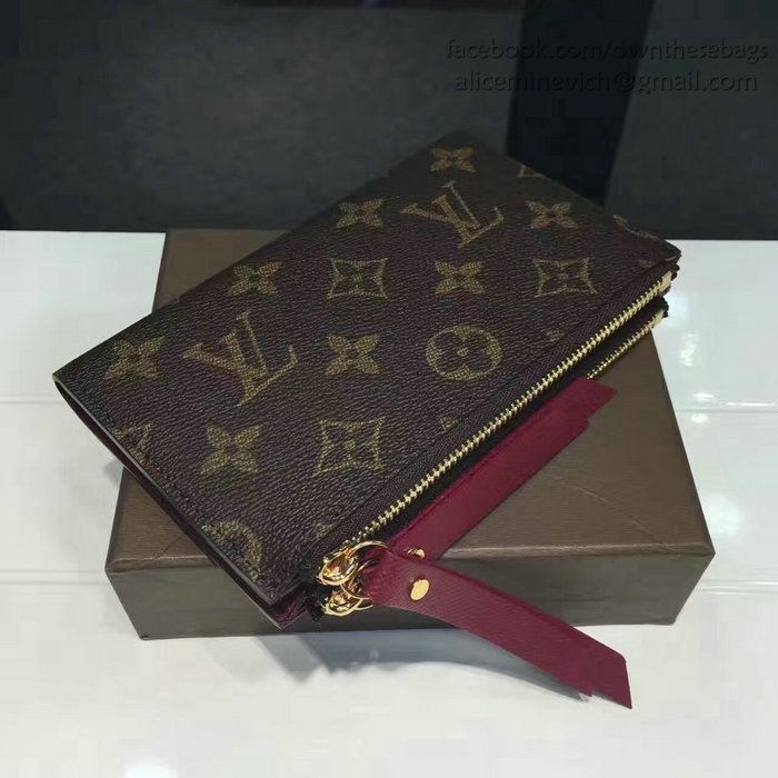 Louis Vuitton Monogram Canvas Adele Compact Wallet Burgundy M61271