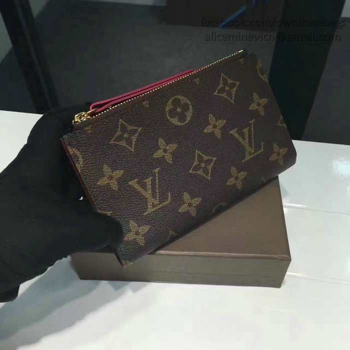 Louis Vuitton Monogram Canvas Adele Compact Wallet Burgundy M61271