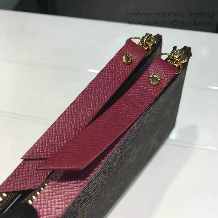 Louis Vuitton Monogram Canvas Adele Compact Wallet Burgundy M61271