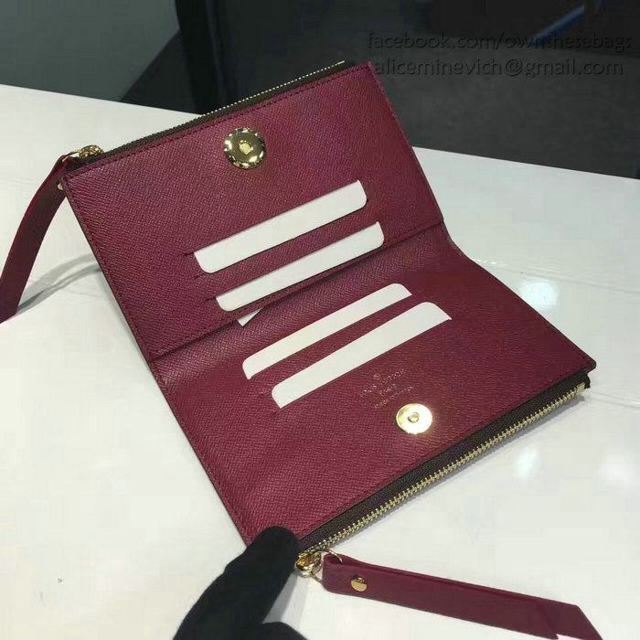 Louis Vuitton Monogram Canvas Adele Compact Wallet Burgundy M61271