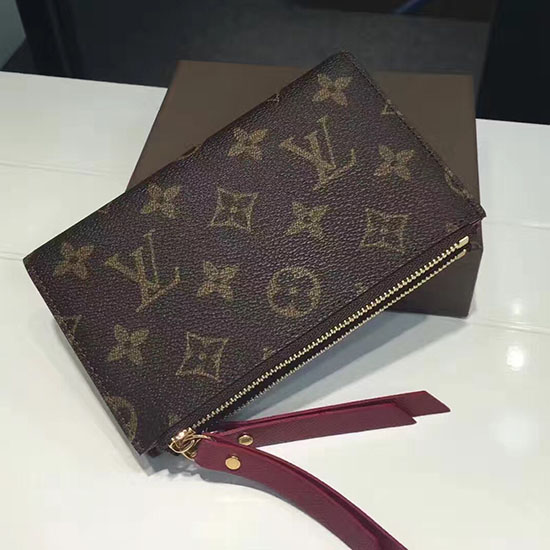 Louis Vuitton Monogram Canvas Adele Compact Wallet Burgundy M61271