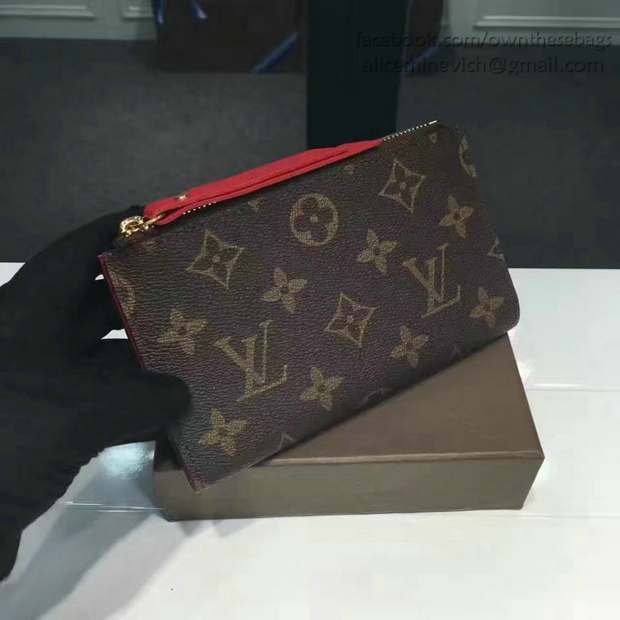 Louis Vuitton Monogram Canvas Adele Compact Wallet Red M61271