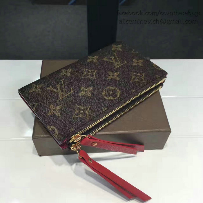 Louis Vuitton Monogram Canvas Adele Compact Wallet Red M61271