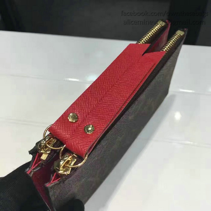 Louis Vuitton Monogram Canvas Adele Compact Wallet Red M61271