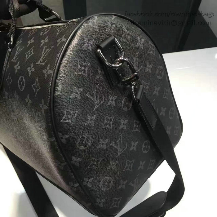 Louis Vuitton Monogram Eclipse Canvas Keepall Voyager M43038