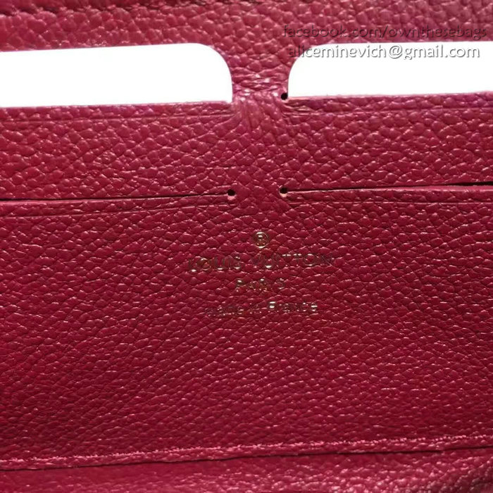 Louis Vuitton Monogram Empreinte Zippy Long Wallet Burgundy M60571