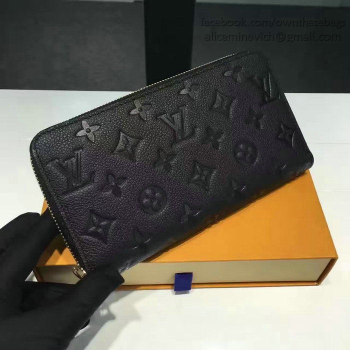 Louis Vuitton Monogram Empreinte Zippy Long Wallet Noir M60571