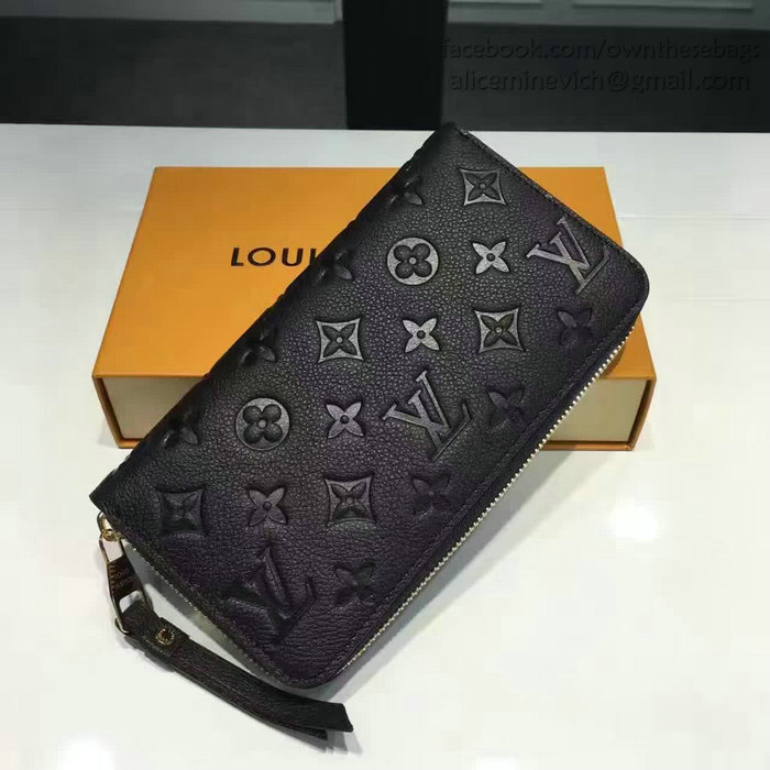 Louis Vuitton Monogram Empreinte Zippy Long Wallet Noir M60571