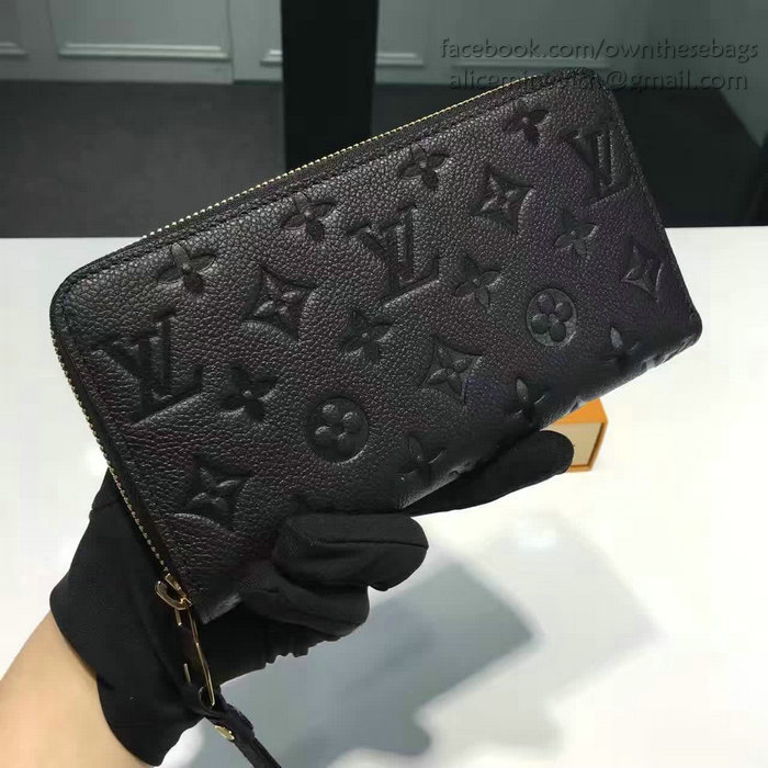 Louis Vuitton Monogram Empreinte Zippy Long Wallet Noir M60571