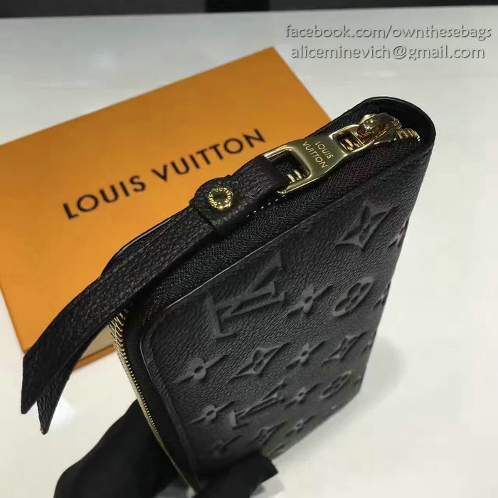 Louis Vuitton Monogram Empreinte Zippy Long Wallet Noir M60571