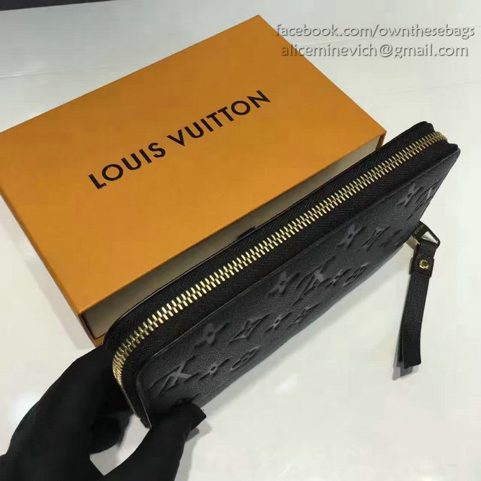 Louis Vuitton Monogram Empreinte Zippy Long Wallet Noir M60571