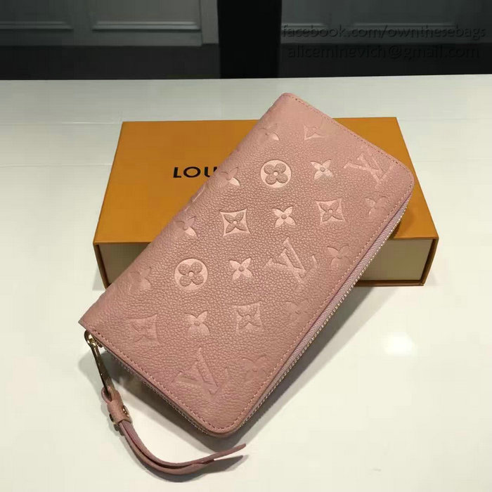 Louis Vuitton Monogram Empreinte Zippy Long Wallet Pink M60571