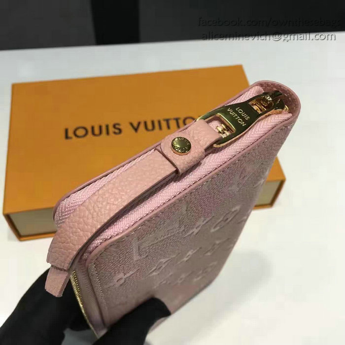 Louis Vuitton Monogram Empreinte Zippy Long Wallet Pink M60571