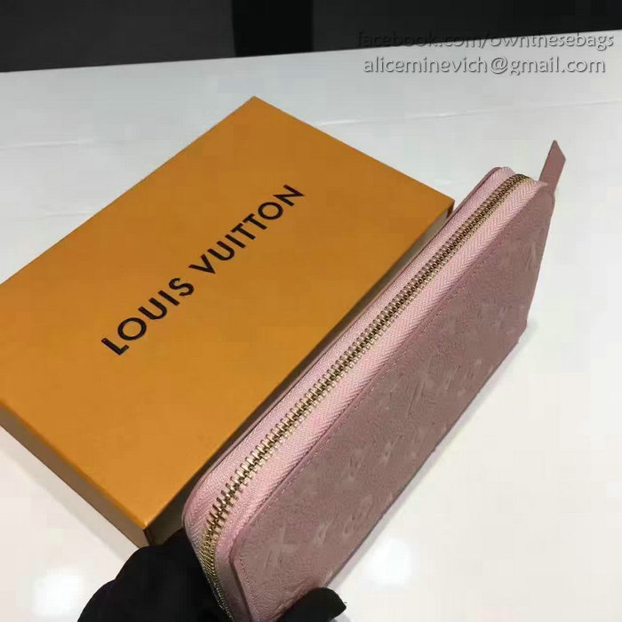 Louis Vuitton Monogram Empreinte Zippy Long Wallet Pink M60571