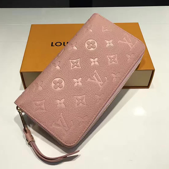 Louis Vuitton Monogram Empreinte Zippy Long Wallet Pink M60571