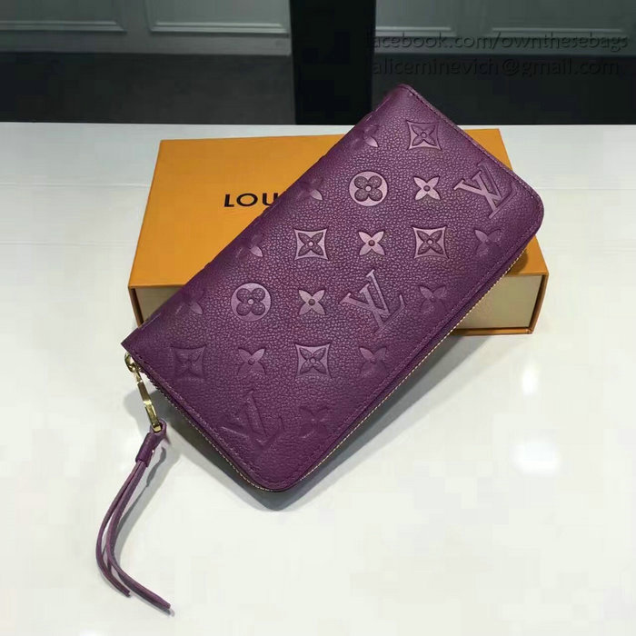 Louis Vuitton Monogram Empreinte Zippy Long Wallet Purple M60571